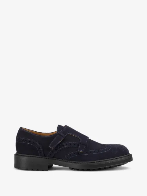 Doucal's brogue-detail double-strap monk shoes