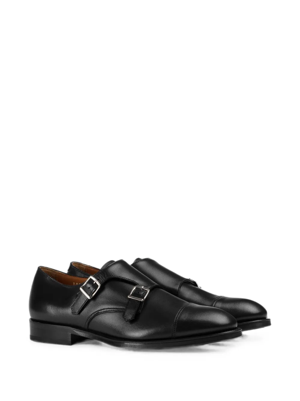 Doucal's double-buckle monk shoes Zwart