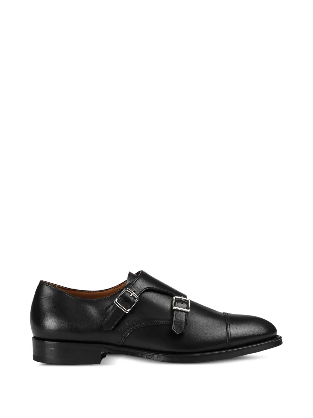 Doucal's double-buckle monk shoes Zwart
