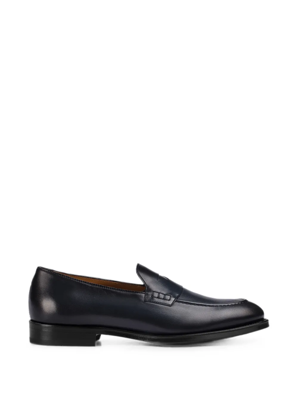 Doucal's almond-toe penny loafers Blauw