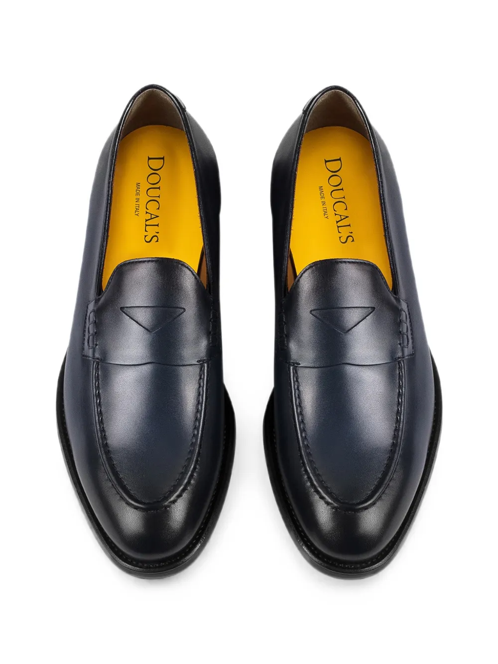 Doucal's almond-toe penny loafers Blauw