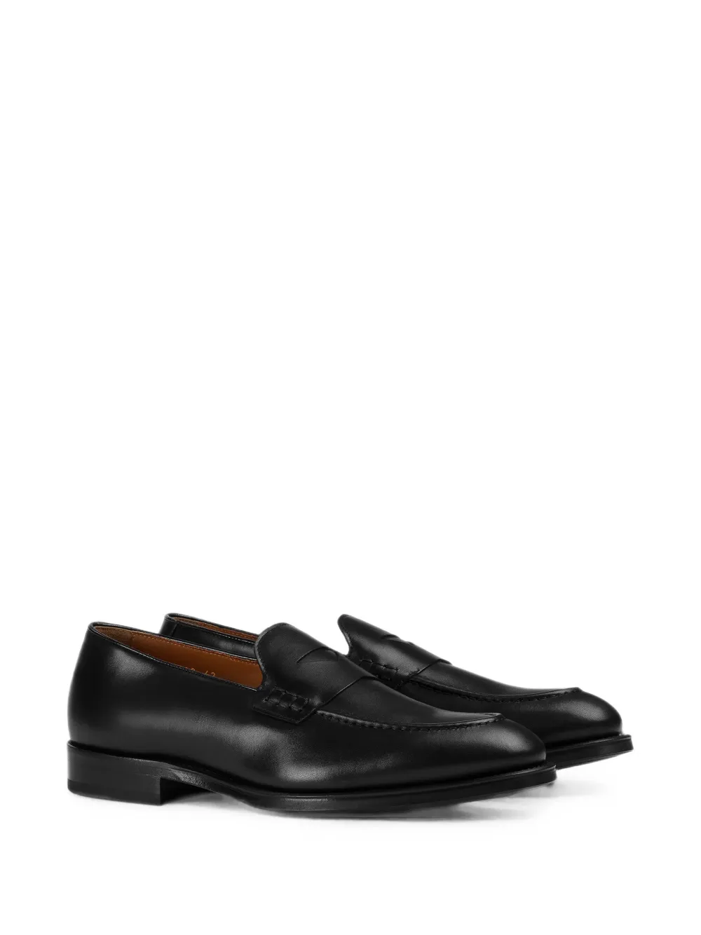 Doucal's almond-toe penny loafers Zwart