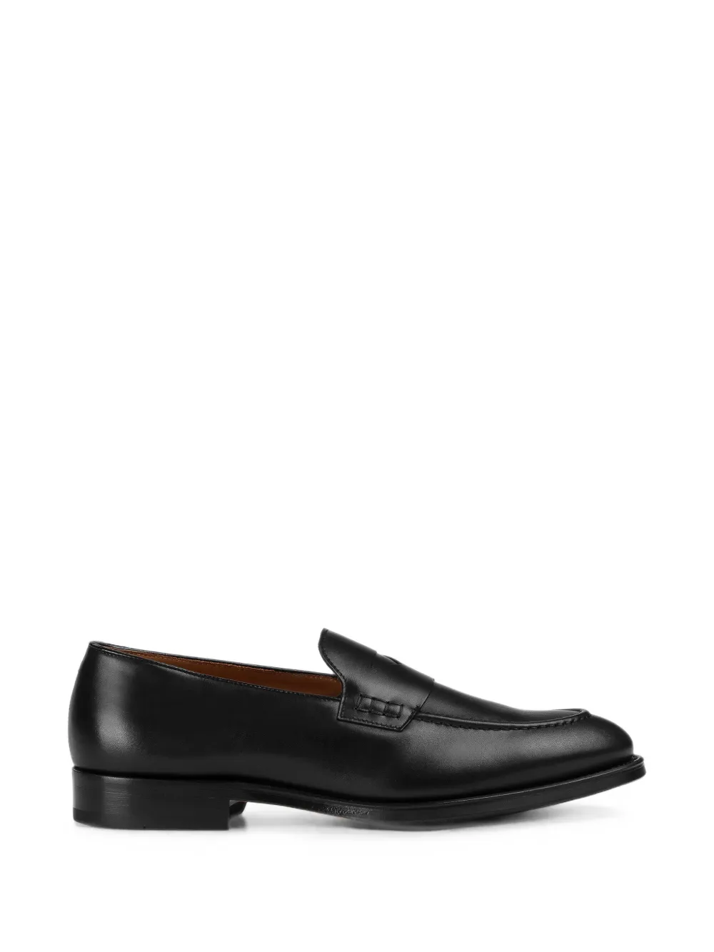 Doucal's almond-toe penny loafers Zwart