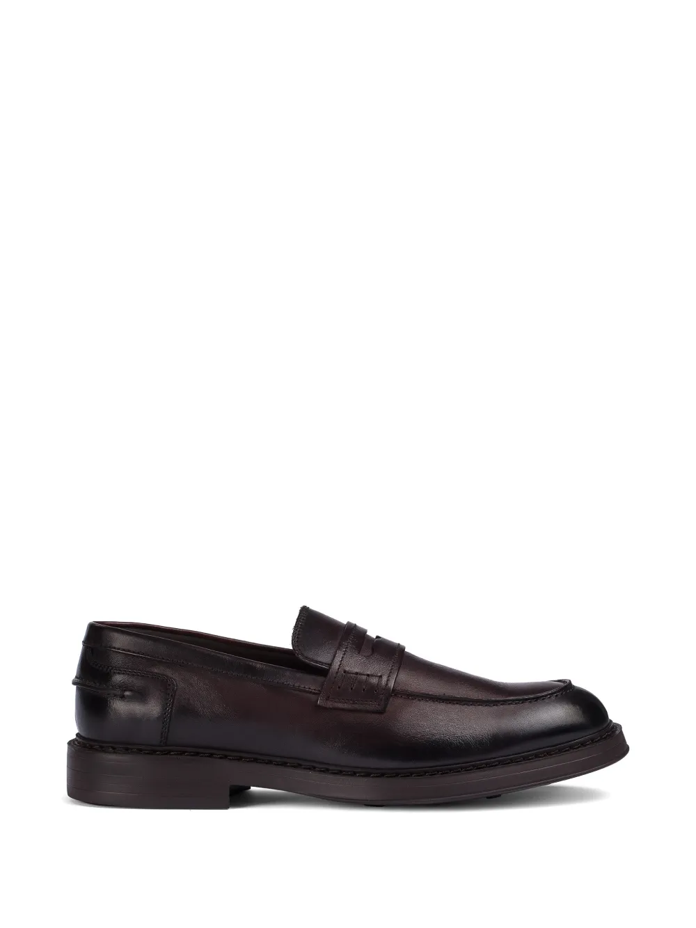 Doucal's leather penny loafers - Braun