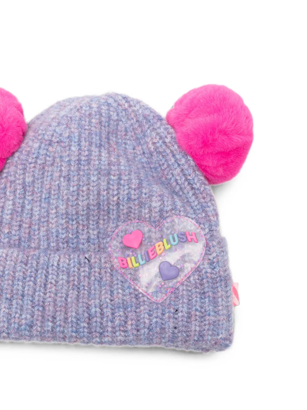 Billieblush Muts met pompon en hartpatch Paars