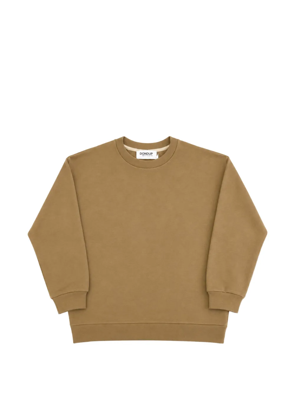 DONDUP KIDS logo-plaque crew-neck sweater - Nude