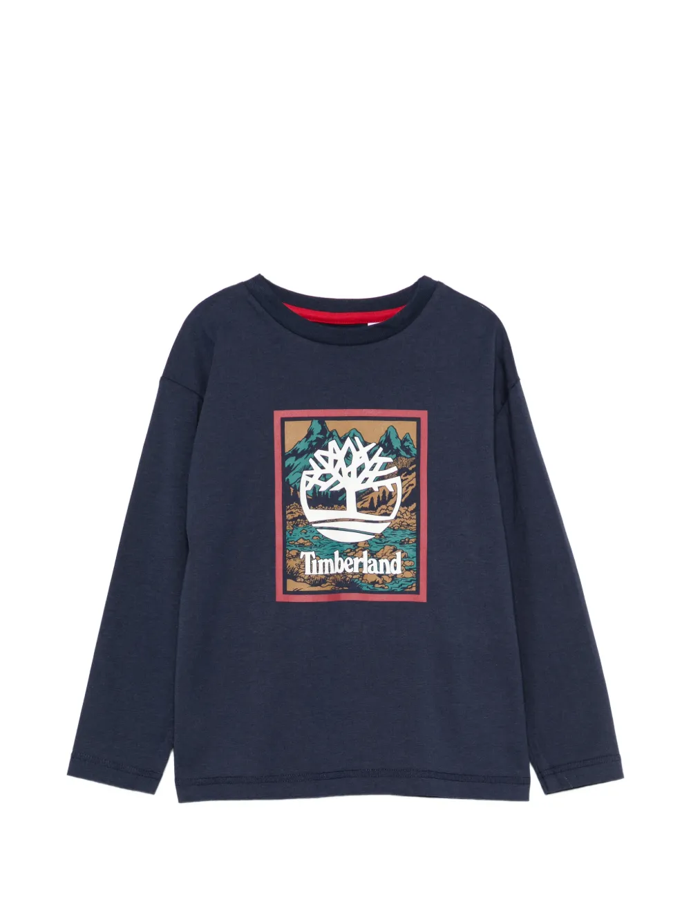 Timberland Kids logo-print long-sleeves T-shirt - Blu