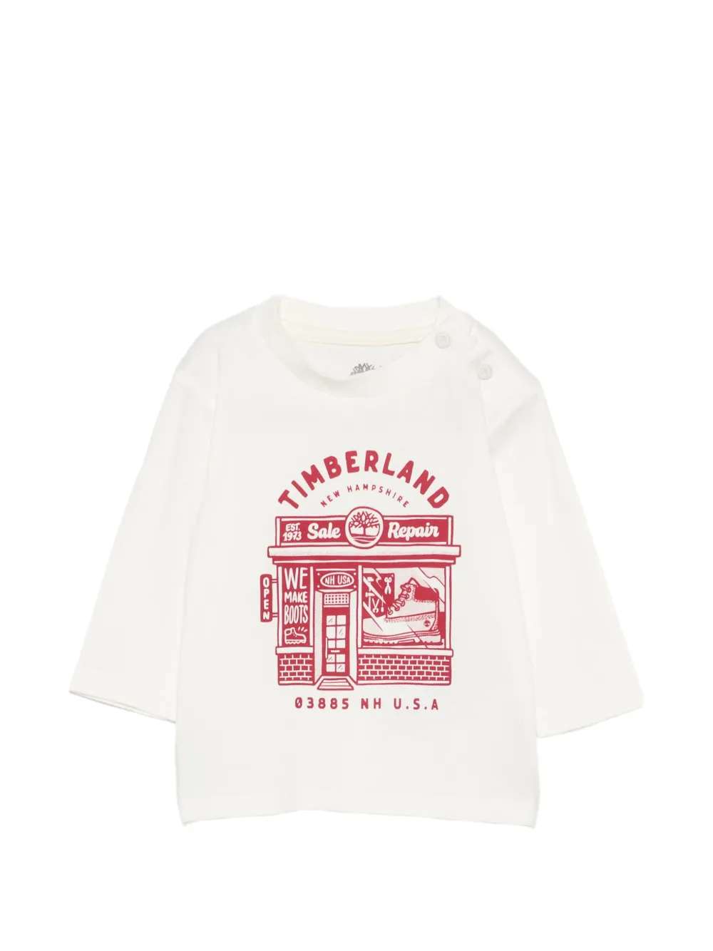 Timberland Kids graphic-print long-sleeves T-shirt - Bianco