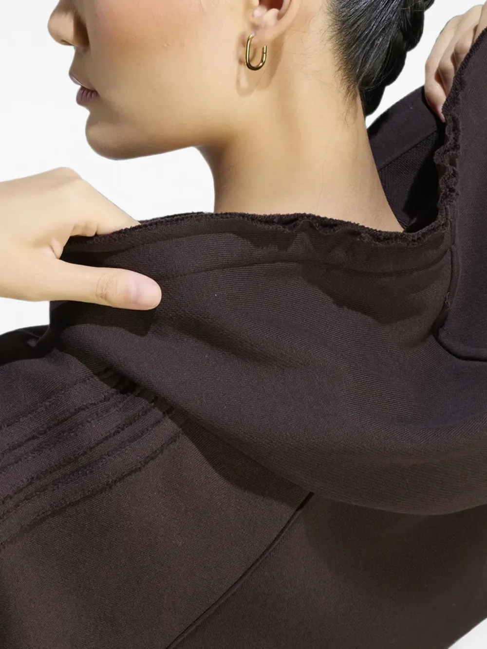 adidas cropped layered-effect hoodie Bruin