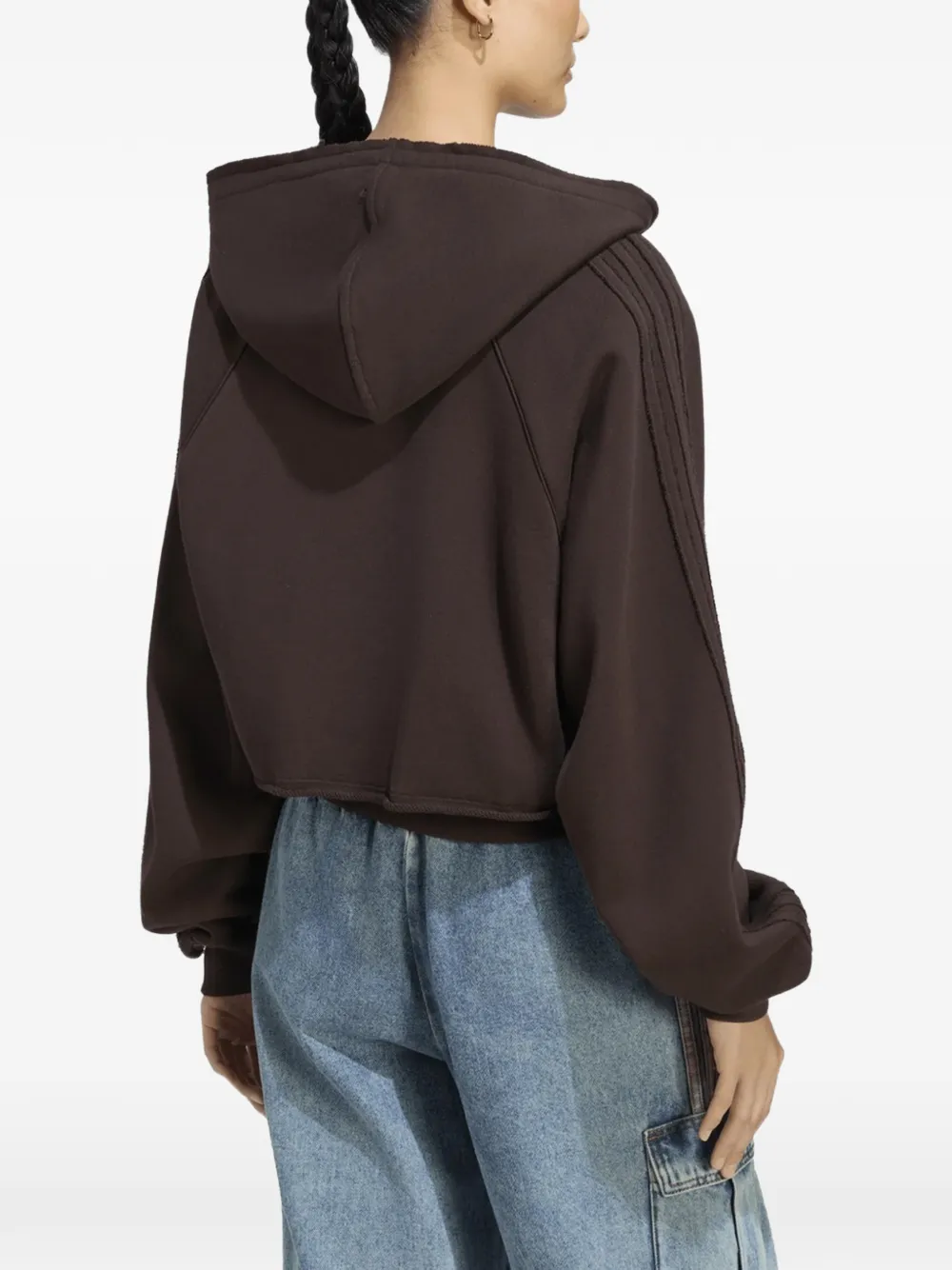 adidas cropped layered-effect hoodie Bruin