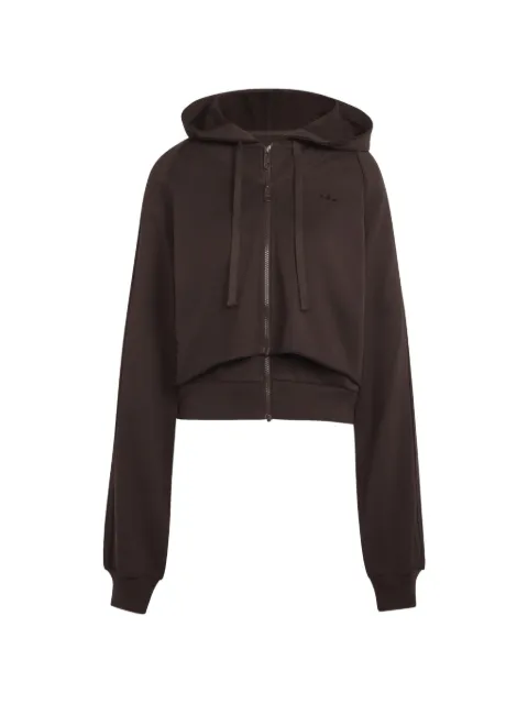 adidas cropped layered-effect hoodie