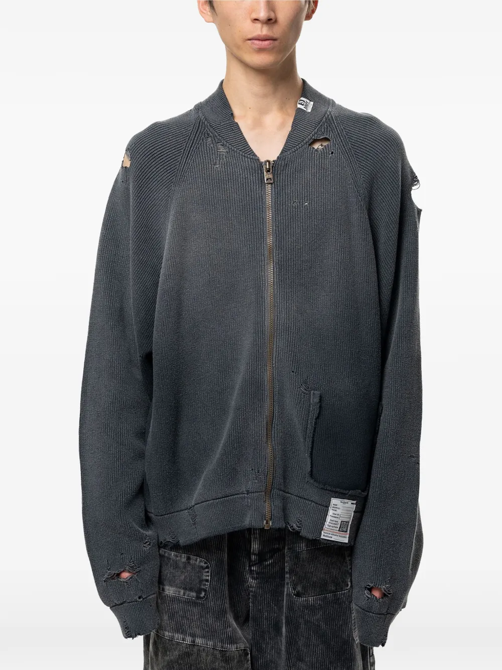 Maison MIHARA YASUHIRO Gebreid vest met vervaagd effect Grijs