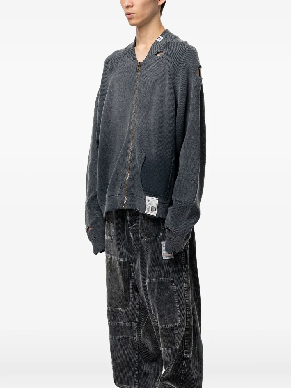 Maison MIHARA YASUHIRO Gebreid vest met vervaagd effect Grijs