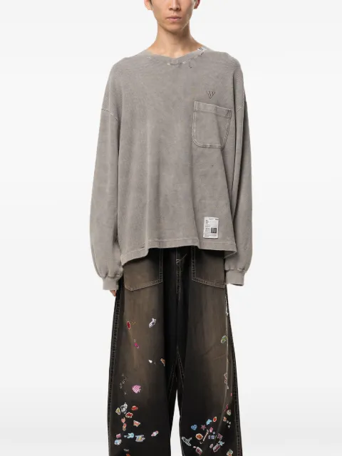 Maison MIHARA YASUHIRO bleached waffle-knit T-shirt