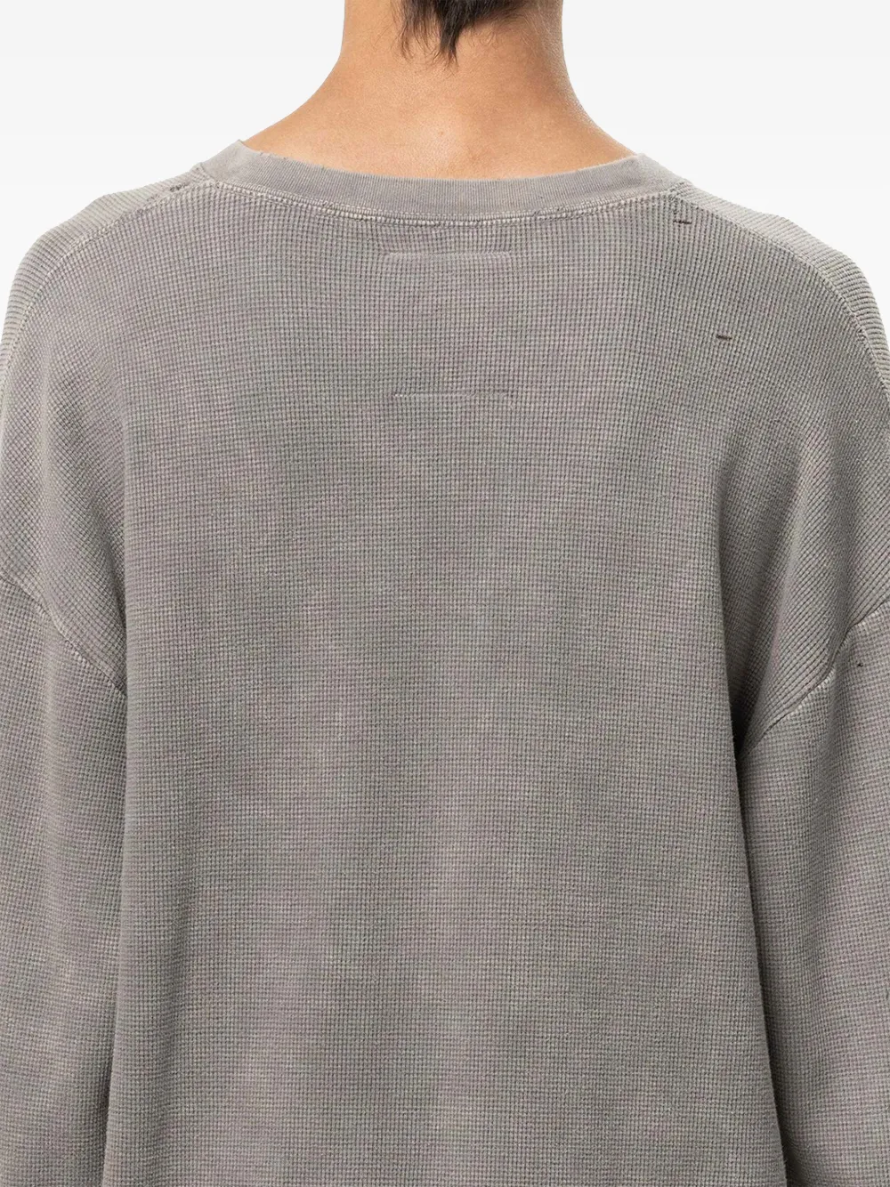 Maison MIHARA YASUHIRO Wafelgebreid T-shirt met gebleekt effect Grijs