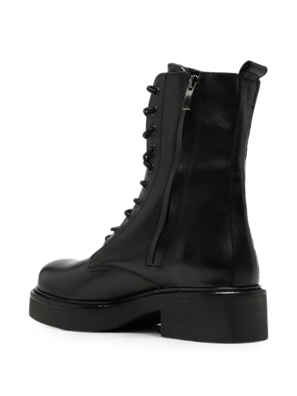 Metisse lace-up leather ankle boots Zwart