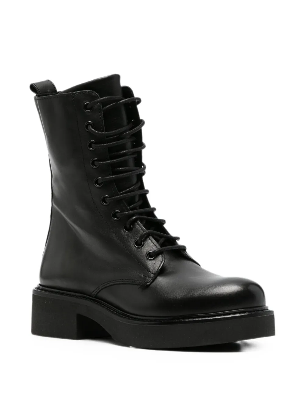 Metisse lace-up leather ankle boots Zwart