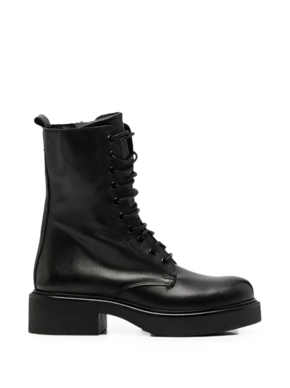 Metisse lace-up leather ankle boots Zwart