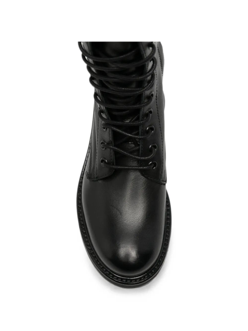 Metisse lace-up leather ankle boots Zwart