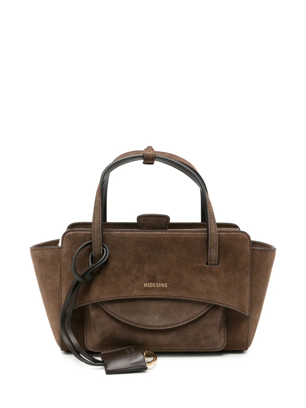 HIDESINS Flap S Suede logo-print tote bag