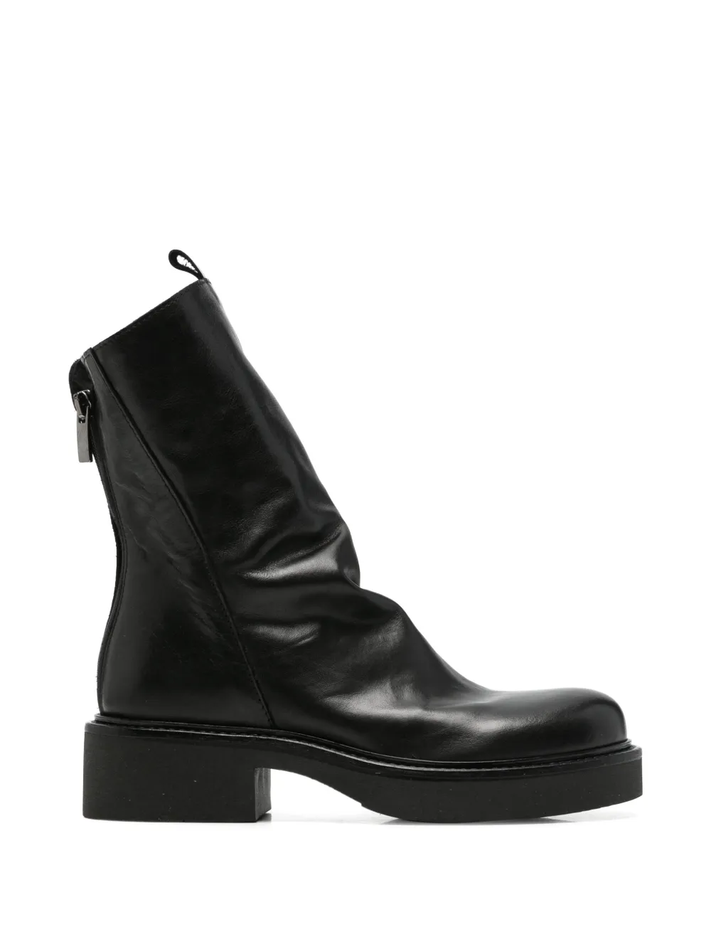 Metisse slouchy rear-zip ankle boots Zwart