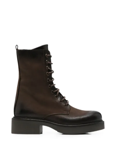 Metisse lace-up leather combat boots
