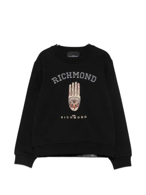 John Richmond Junior stud-embellished graphic-print sweatshirt