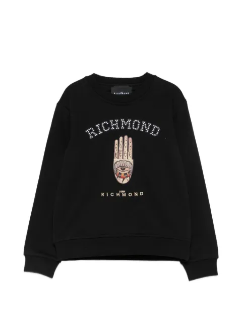 John Richmond Junior stud-embellished graphic-print sweatshirt