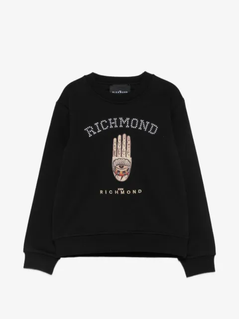 John Richmond Junior stud-embellished graphic-print sweatshirt