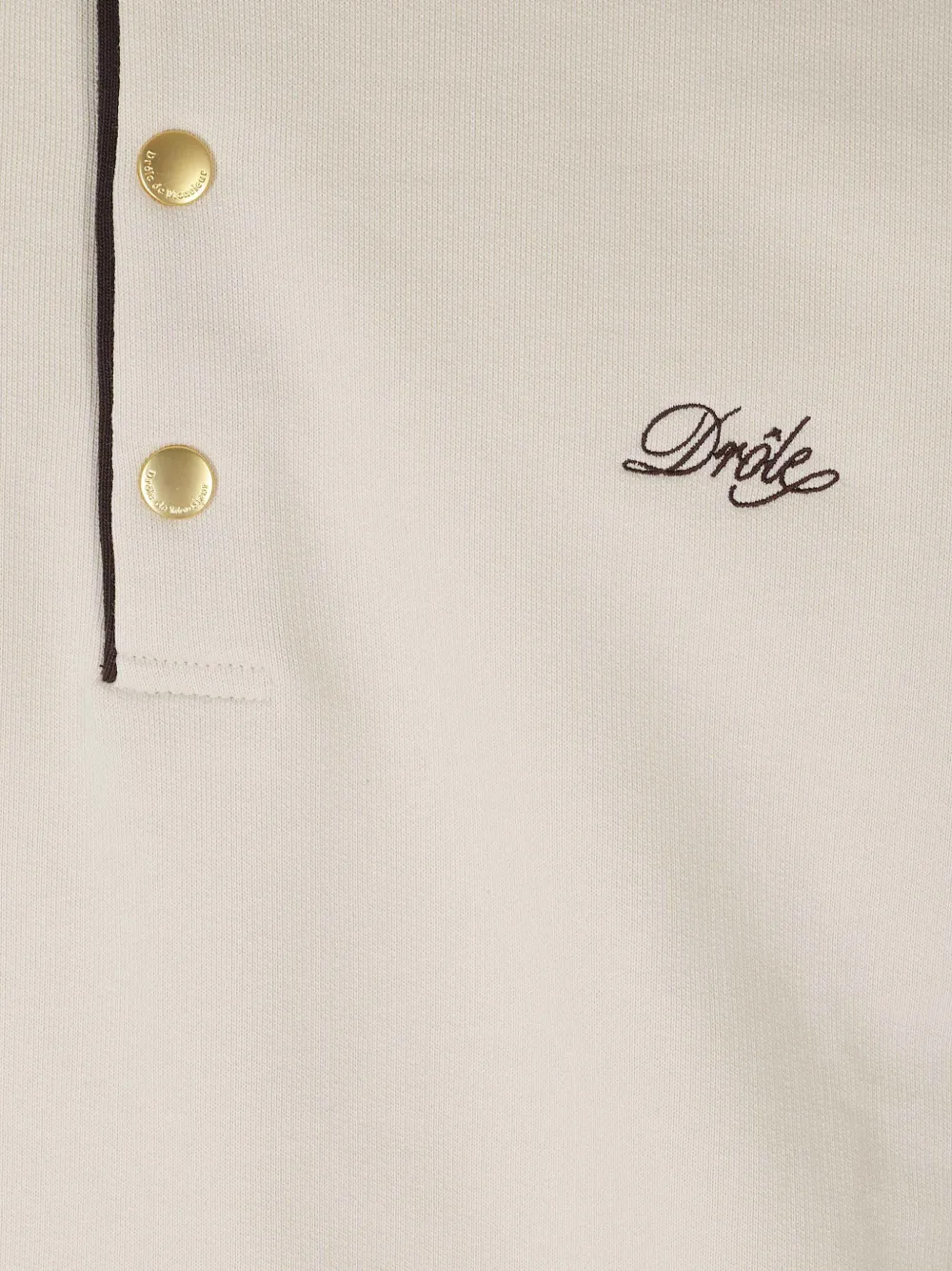 Drôle De Monsieur Poloshirt met geborduurd logo Beige