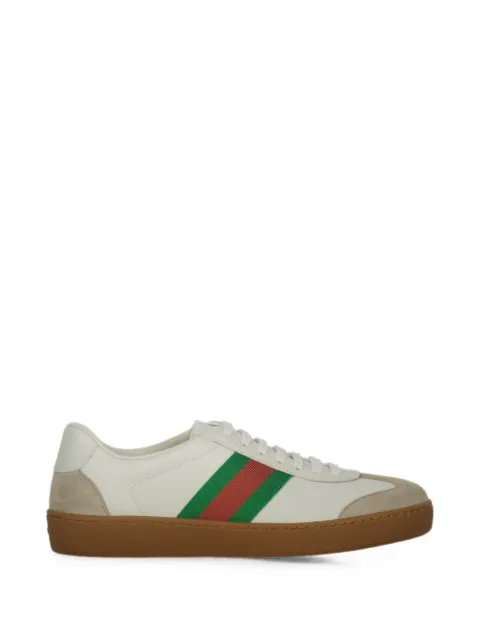 Gucci Web-stripe leather sneakers