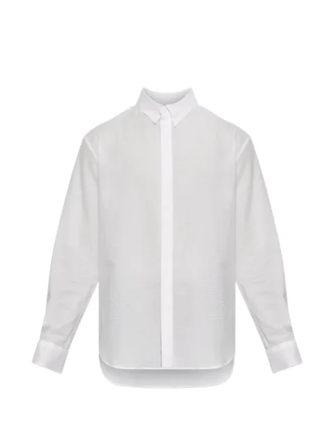 Giorgio Armani seersucker-texture long-sleeve shirt