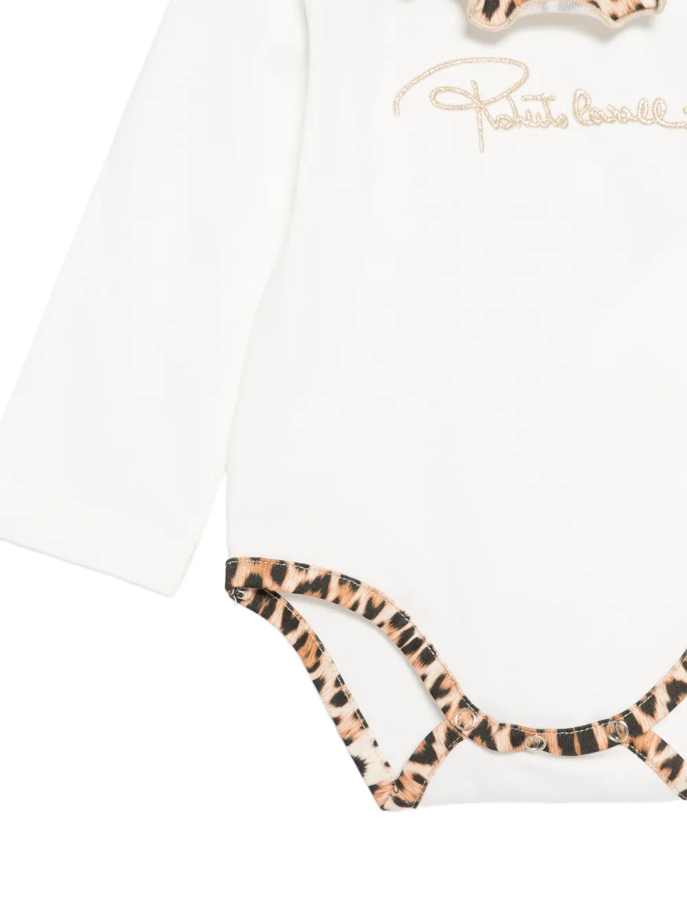 Roberto Cavalli Junior Romper met ruchekraag Wit