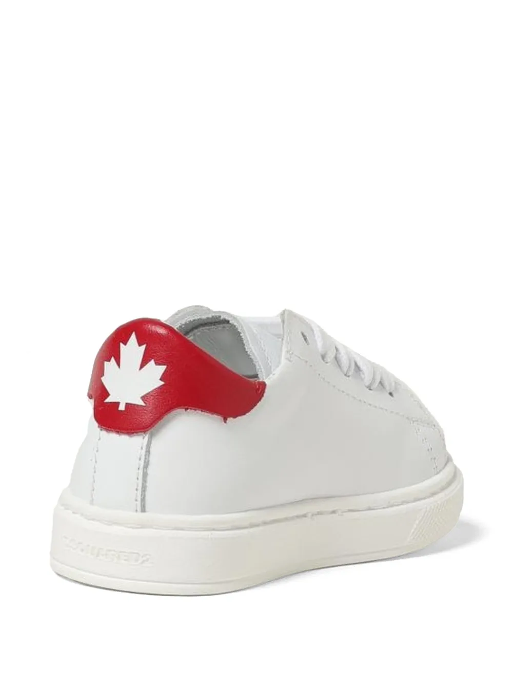 DSQUARED2 KIDS logo-print leather sneakers Wit
