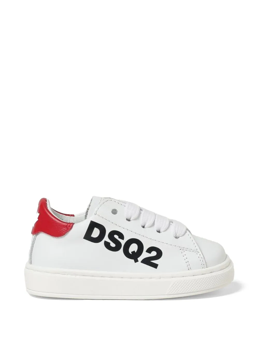 DSQUARED2 KIDS logo-print leather sneakers Wit