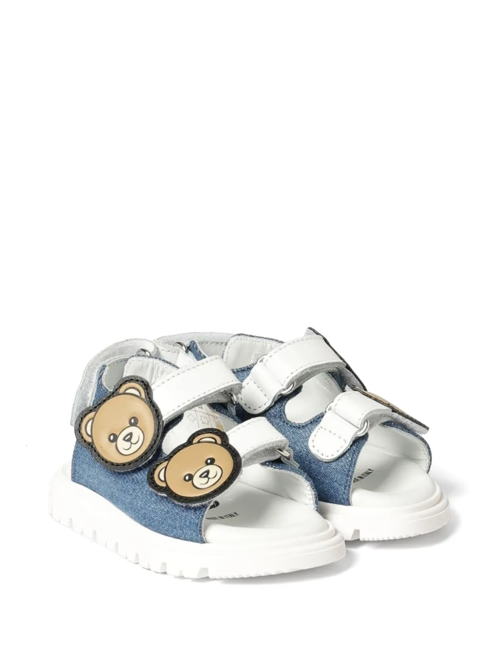 Moschino Kids Teddy denim sandals Blauw