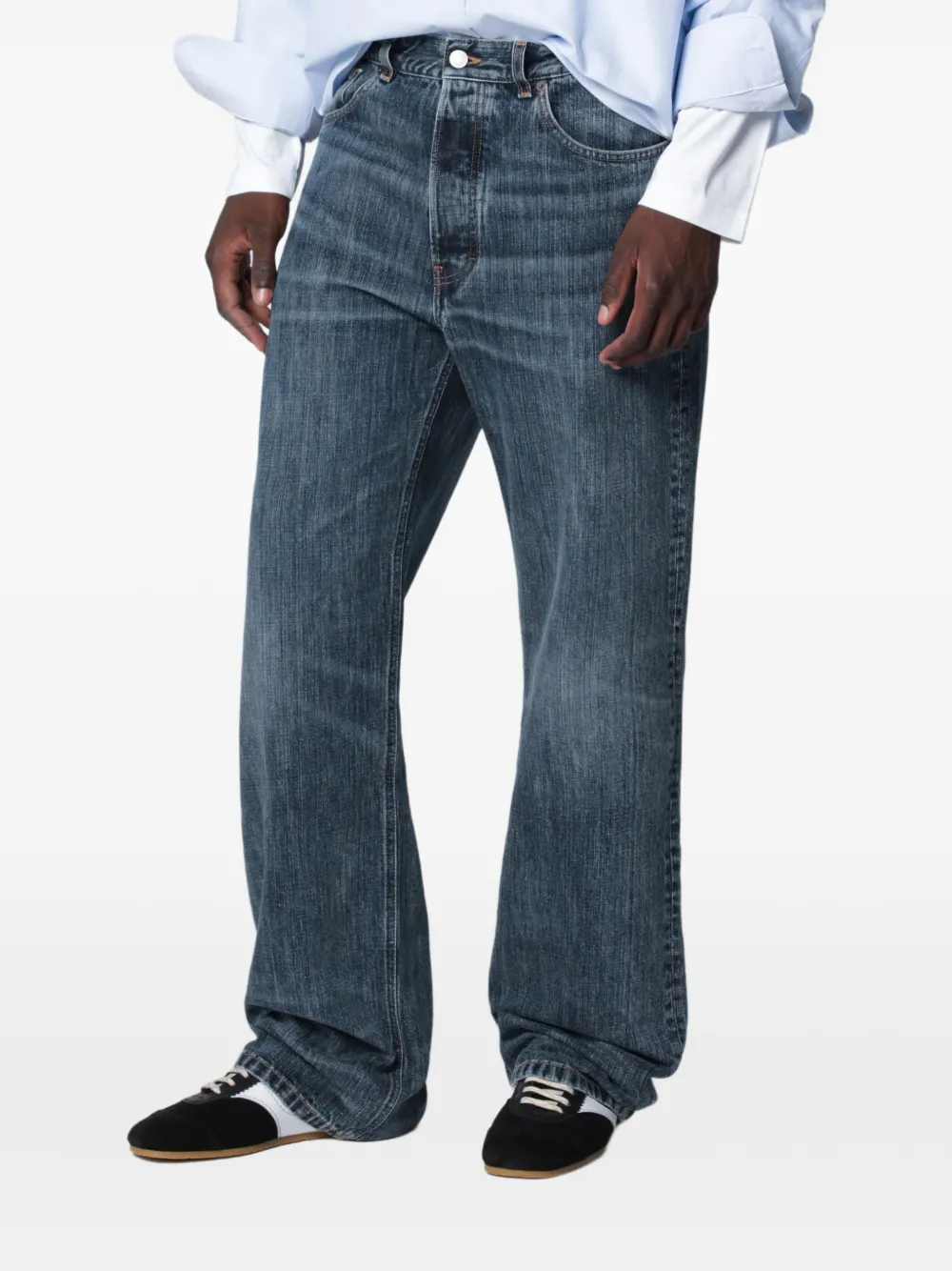 Jeanerica Vega mid waist straight jeans Blauw