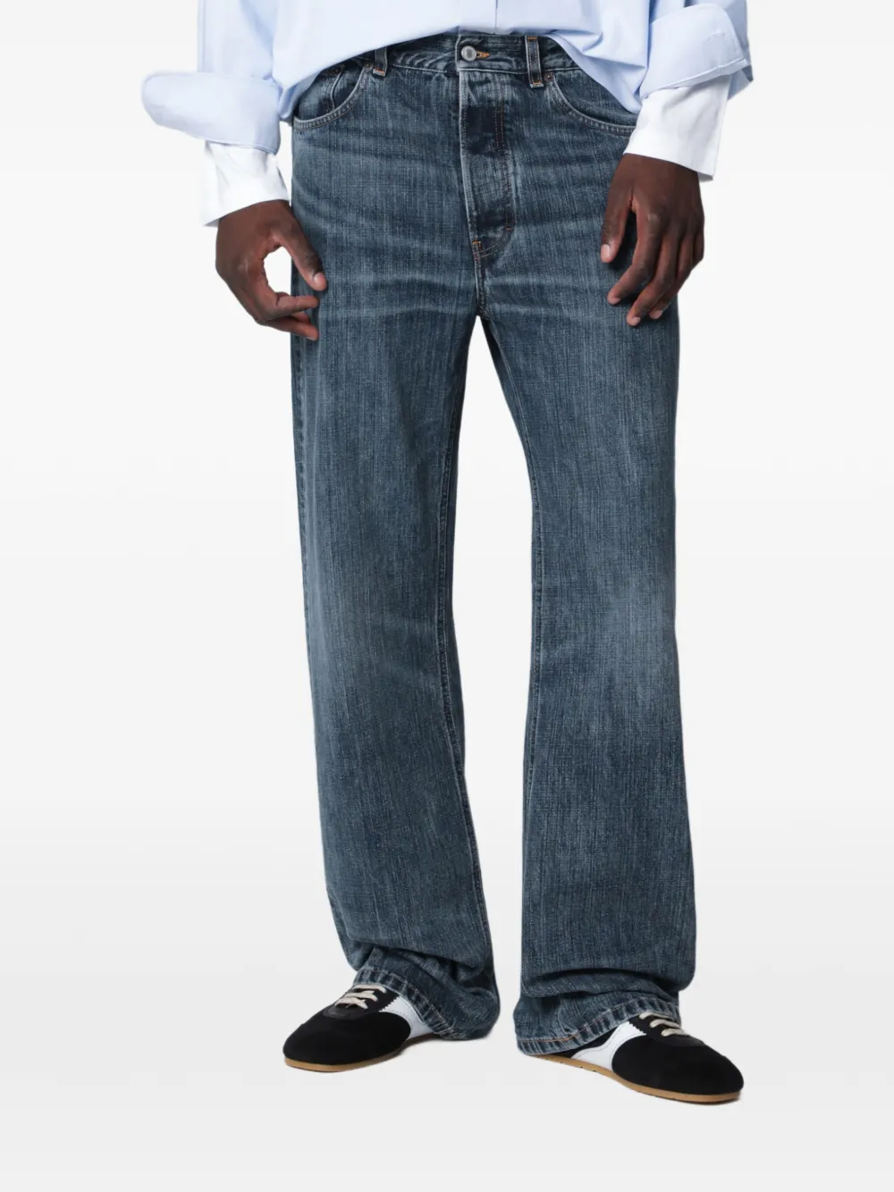 Jeanerica Jeans dritti a vita media - Blu