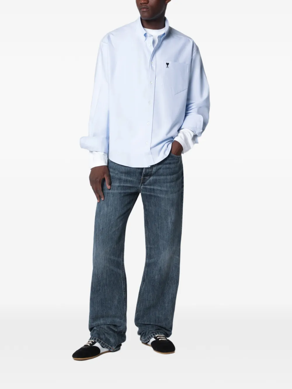 Jeanerica Vega mid waist straight jeans Blauw