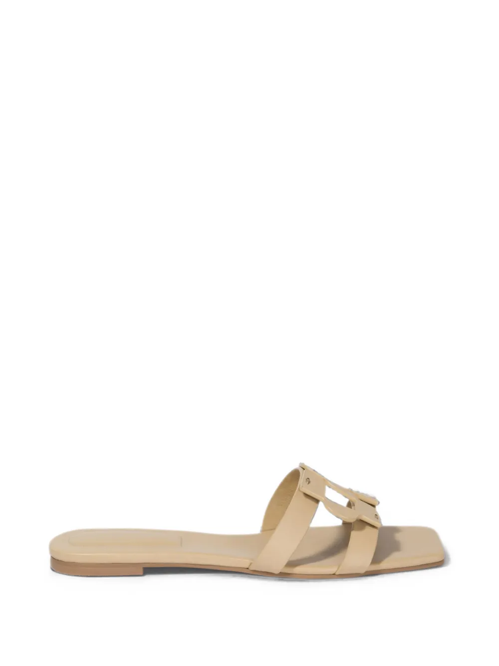Simkhai Monogram leather slides - Nude