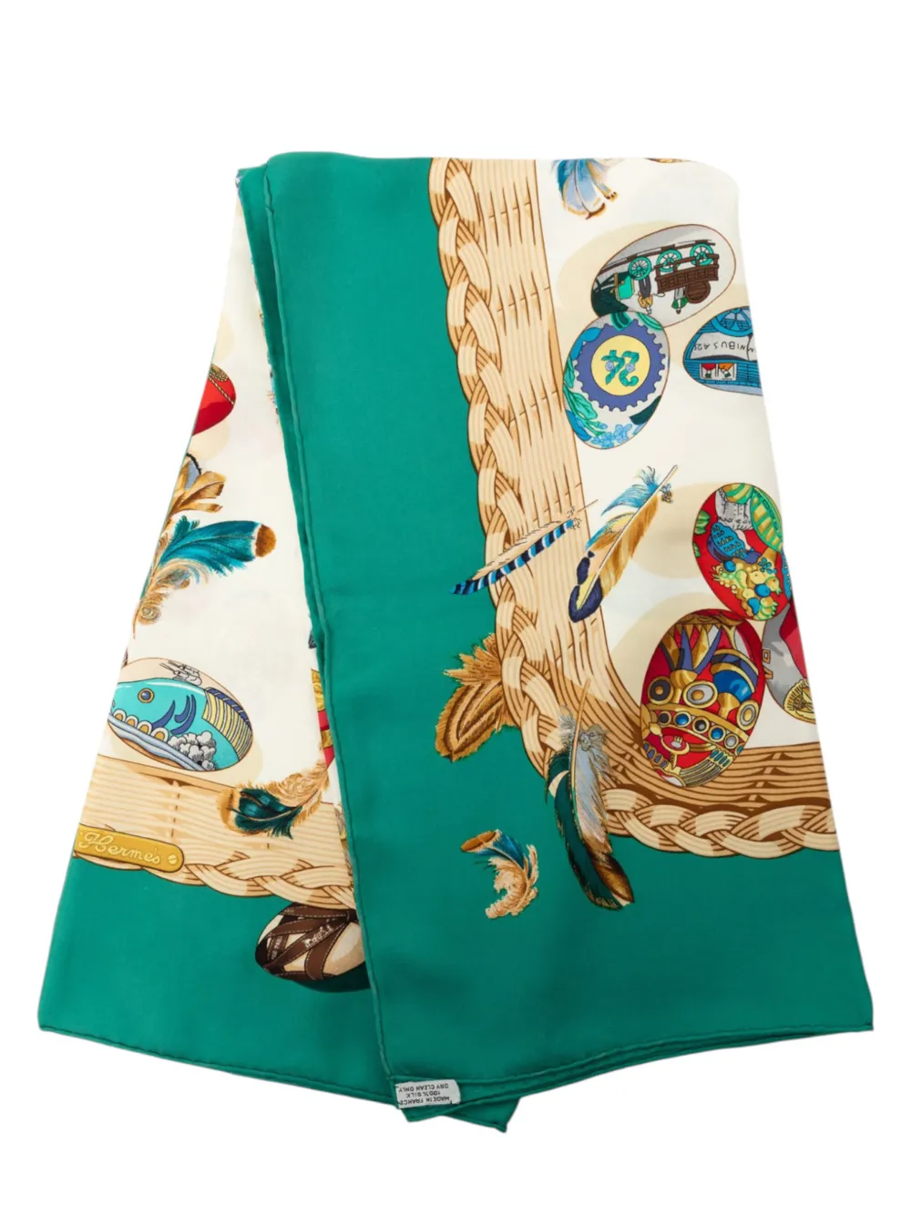 Hermès Pre-Owned 2000-2026 Couvee d Hermes Silk Scarf 90 scarves - Grün