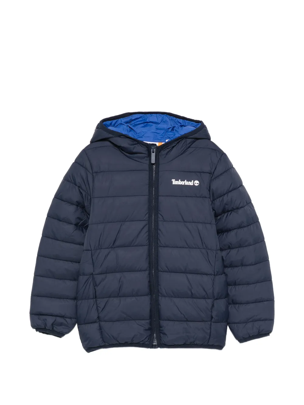 Timberland Kids logo-print hooded jacket - Blu