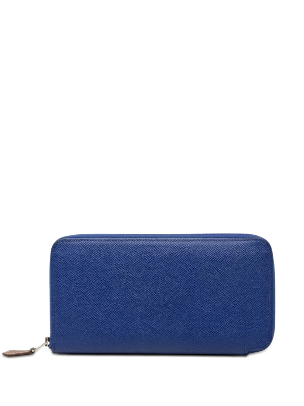 Pre-owned Hermes 2022 Epsom Azap Silk In Wallet Long Wallets In Blue