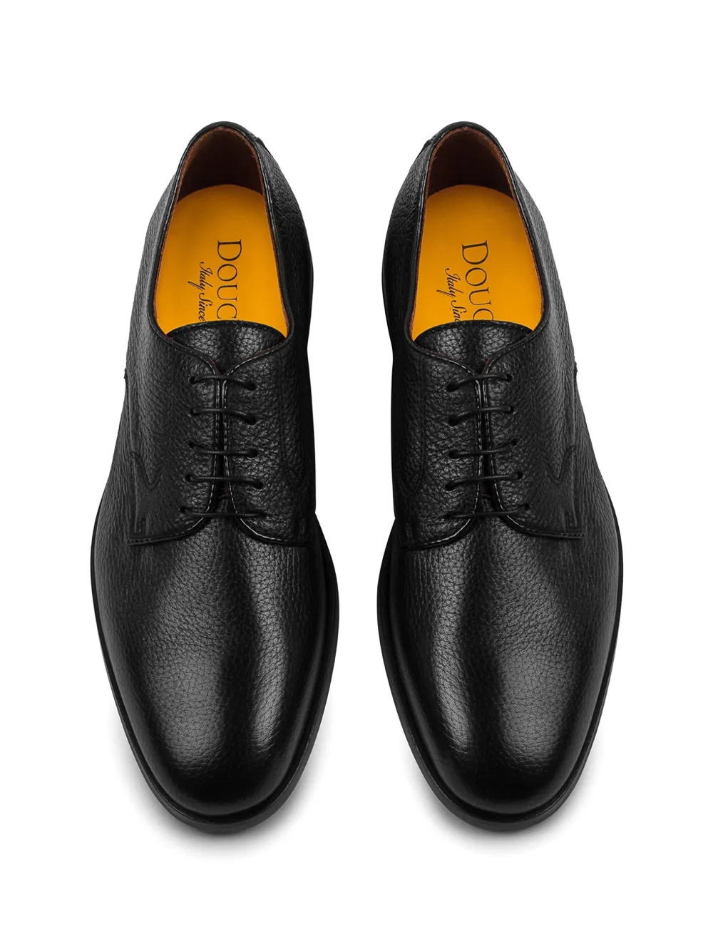 Doucal's grainy leather Derby shoes Zwart