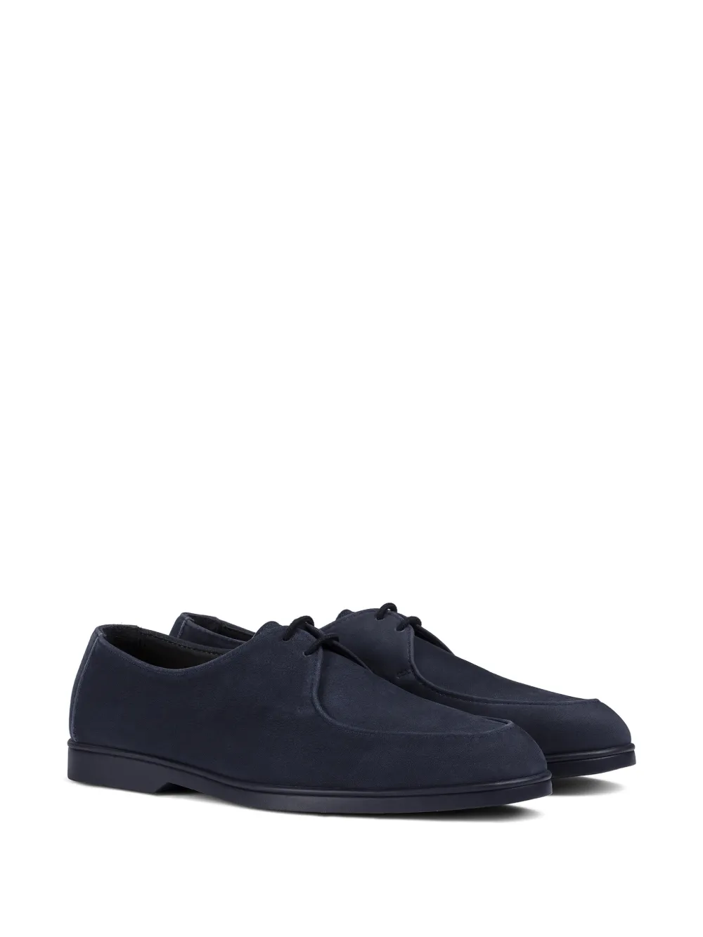 Doucal's suede apron-toe loafers shoes Blauw