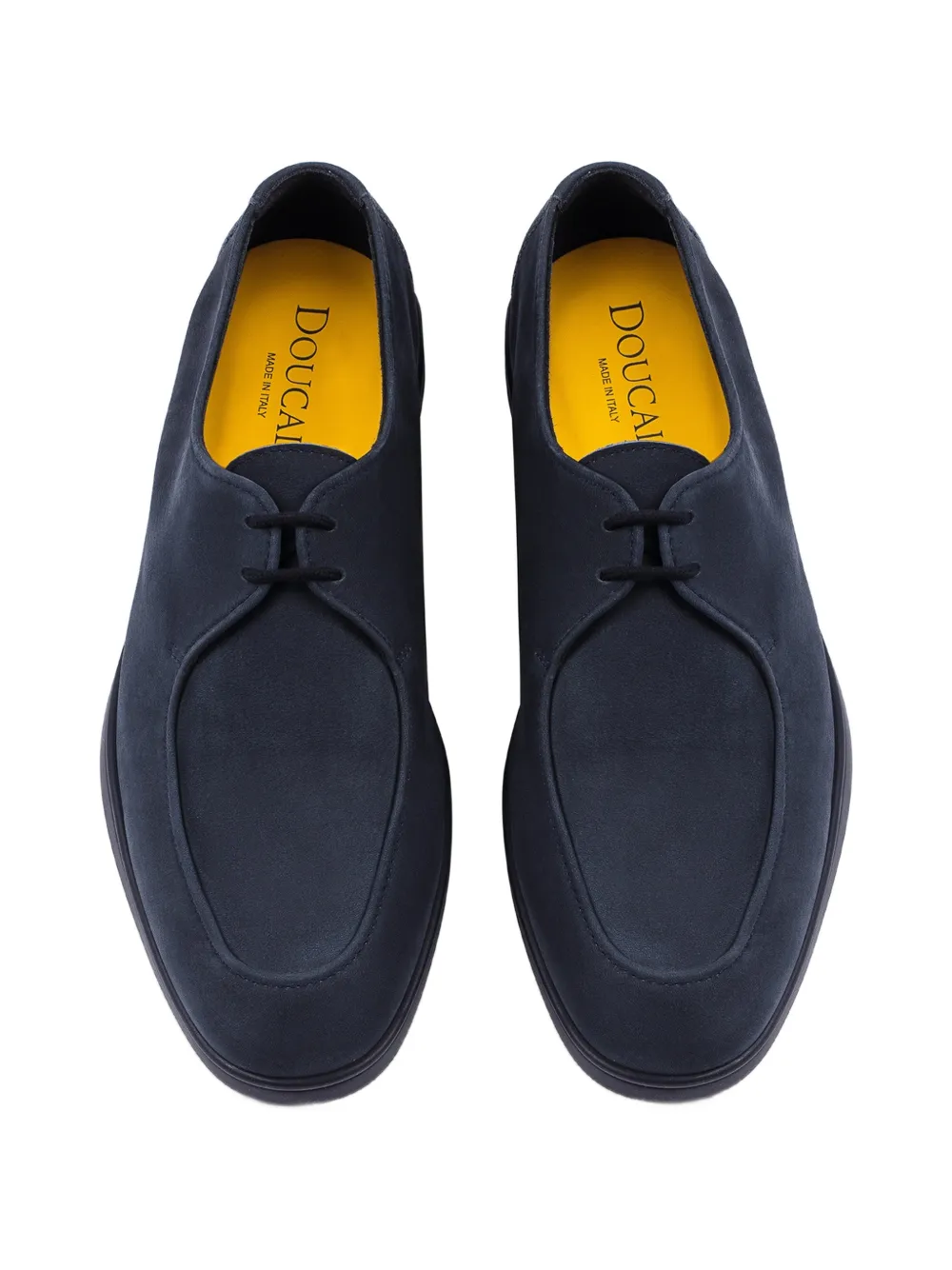 Doucal's suede apron-toe loafers shoes Blauw