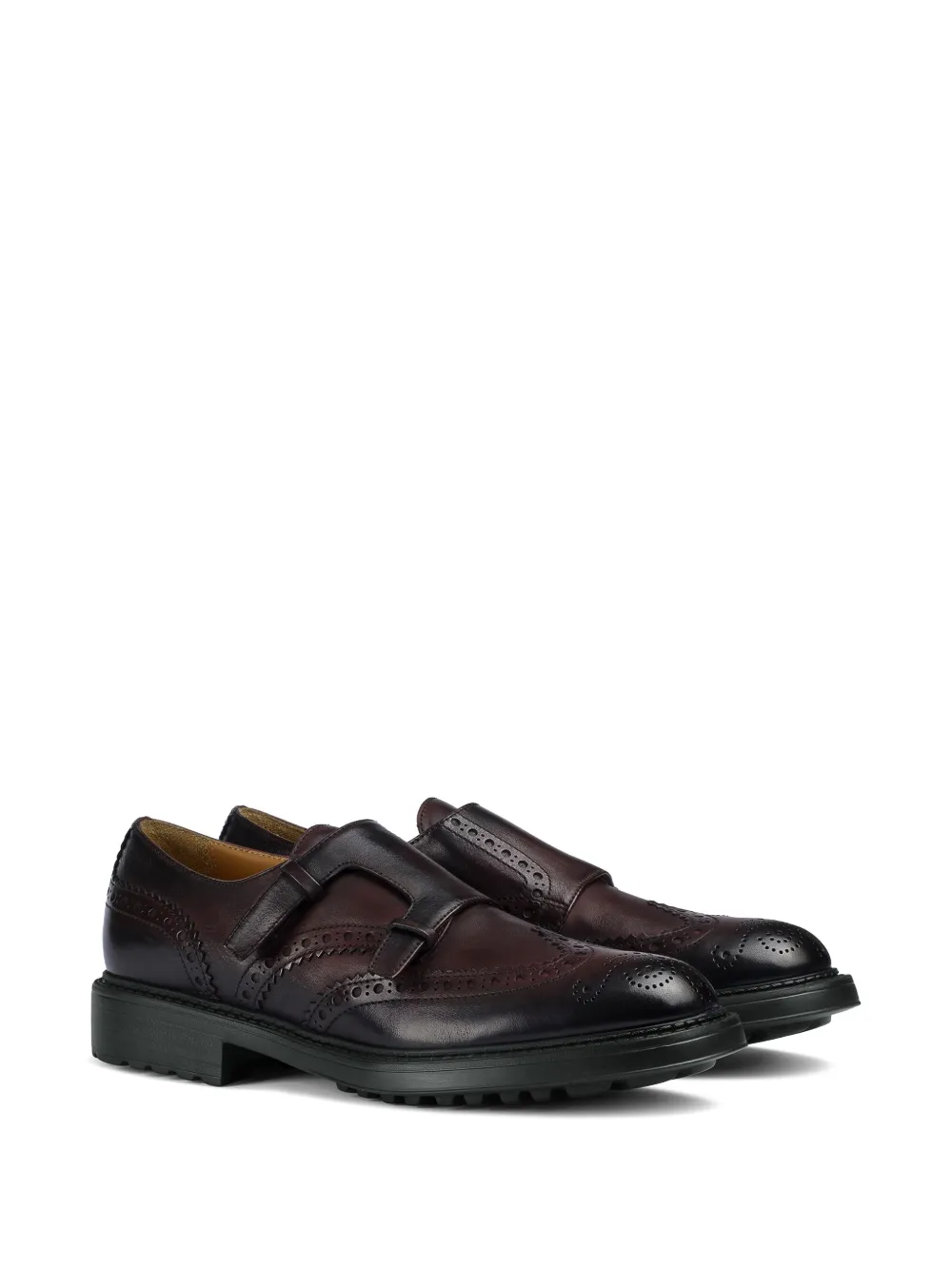 Doucal's brogue double-buckle monk shoes Bruin