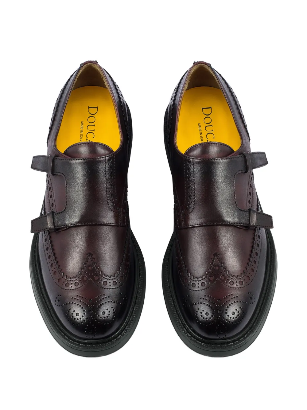 Doucal's brogue double-buckle monk shoes Bruin