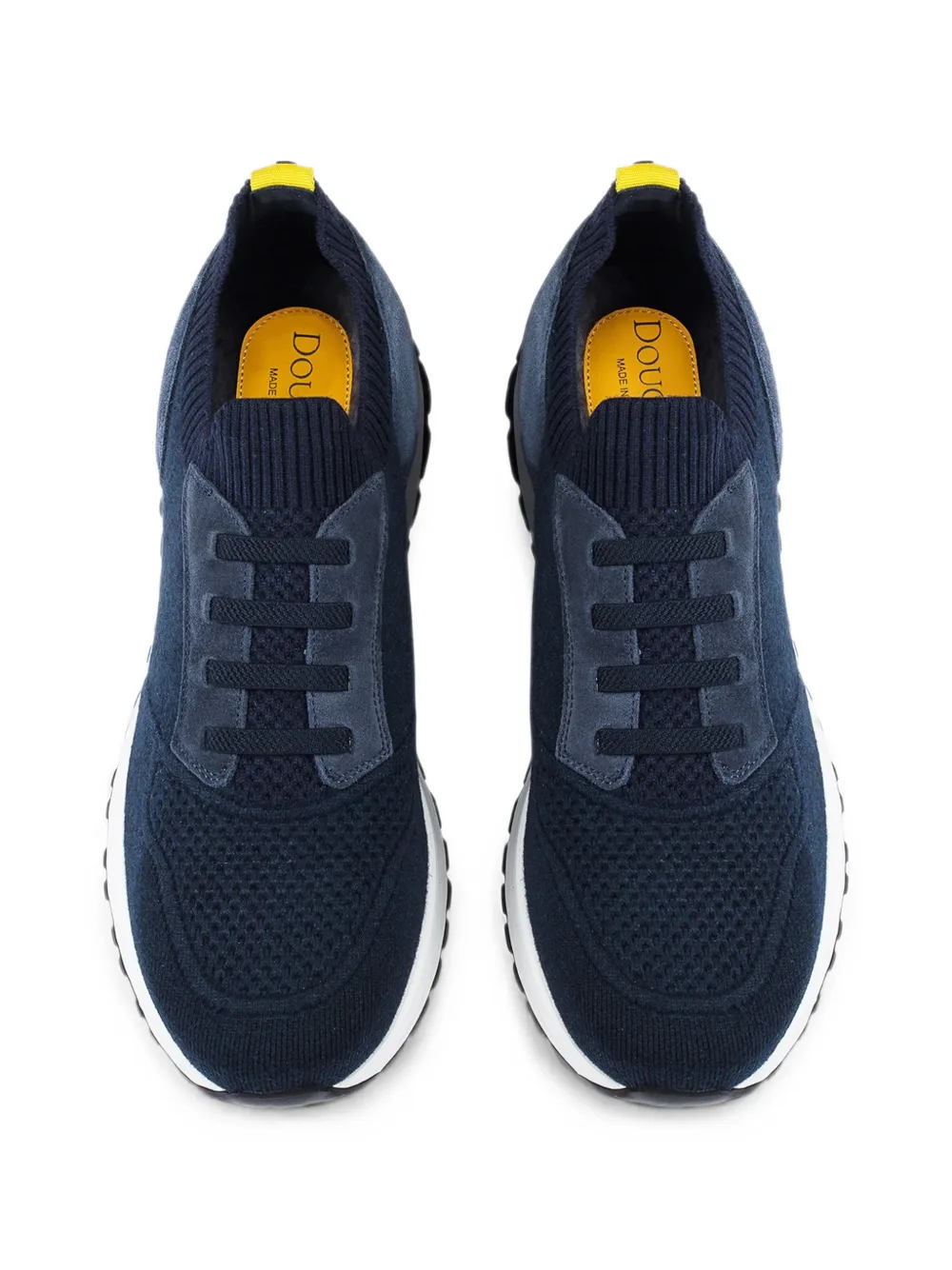 Doucal's knitted panelled sneakers Blauw