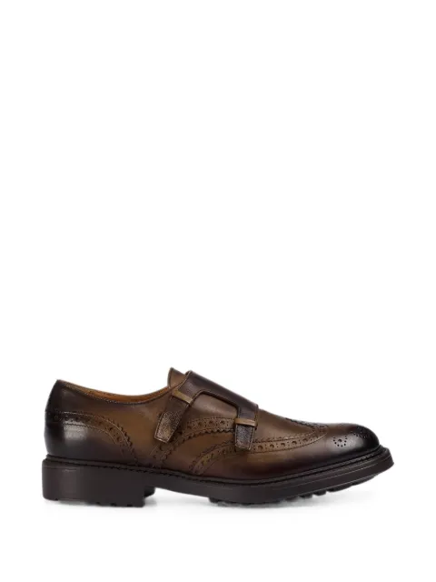 Doucal's brogue-detail double-strap monk shoes